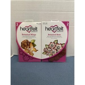 Heartfelt Creations Botanical Wings Dies + Botanical Rose Cling Stamps Lot of 2